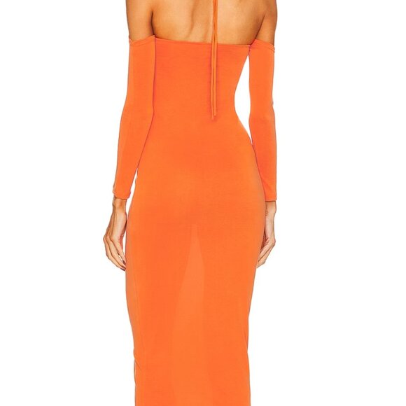Camila Coelho orange midi dress from Revolve - Picture 2 of 3